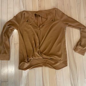 Gold soft button up blouse